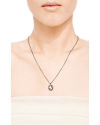 Amedeo | Natural Handcarved Sardonyx Shell Cameo Pendant Set in Black Rhodiumplated Silver Necklace with Black Diamonds | Lyst