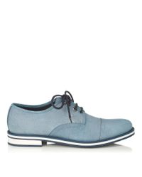 Jimmy Choo | Stewart Avion Blue Waxed Soft Leather Lace Up Shoes for Men | Lyst