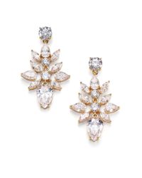 Adriana Orsini | White Lavish Drop Earrings/goldtone | Lyst
