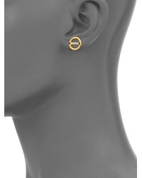 Elizabeth and James | Metallic Aloba White Topaz & Black Spinel Stud Earrings | Lyst