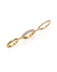Elizabeth and James | Metallic Dylan White Topaz Three-finger Ring | Lyst