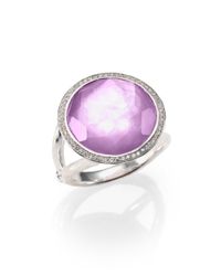 Ippolita | Metallic Diamond Amethyst Motherofpearl Sterling Silver Ring | Lyst