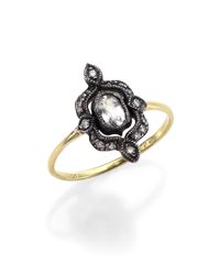 Ila & I | Metallic Esta White Sapphire, Diamond, Sterling Silver & 14K Yellow Gold Ring | Lyst