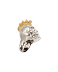 Alexander McQueen | Metallic Punk Skull Ring | Lyst