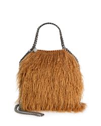 Stella McCartney | Natural Falabella Mini Baby Bella Faux Fur Tote | Lyst