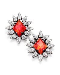 DANNIJO | Pink Neva Crystal Button Earrings | Lyst