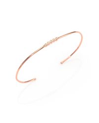 Jacquie Aiche | Metallic Diamond 14k Rose Gold Bangle Bracelet | Lyst