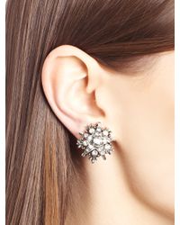 Oscar de la Renta | Metallic Swarovski Crystal Pavé Star Studs | Lyst
