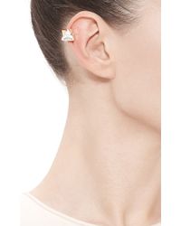 Maria Francesca Pepe | Metallic Gold Cuff Earring With Triangle Stone | Lyst