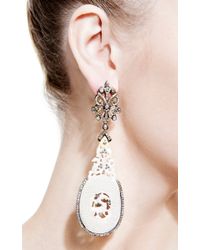 Bochic | Carved Mammoth and Diamond Earrings in Black and White | Lyst