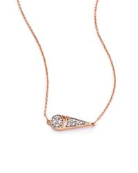 Ginette NY | Pink Mrs. Joe Diamond & 18k Rose Gold Tiny Pendant Necklace | Lyst