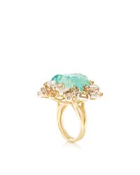 Kimberly Mcdonald | Green One Of A Kind Antique Carved Emerald and Natural Colored Fancy Shaped Diamond Ring | Lyst