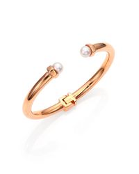 Vita Fede | Pink Mini Luciana 5Mm White Akoya Pearl Cuff Bracelet | Lyst