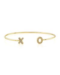 Anne Sisteron - 14kt Yellow Gold Diamond Xo Cuff - Lyst