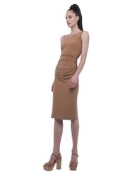 Norma Kamali | Natural Ruched Midi Dress | Lyst