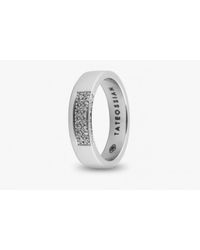 Tateossian - Metallic Engagement Ring In 18k White Gold With White Diamonds for Men - Lyst