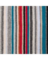 Paul Smith | Gray Multistripe Knit Scarf | Lyst