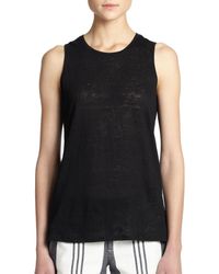 VINCE | Black Linen Muscle Tee | Lyst