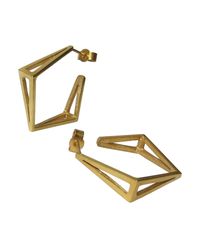 Stephanie Bates - Metallic Med Gold Kite Hoop Earrings - Lyst