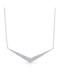 Anne Sisteron | Metallic 14kt White Gold Diamond Chevron Necklace | Lyst
