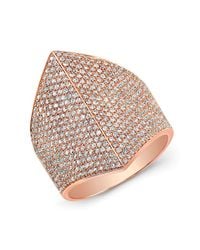 Anne Sisteron - Pink 14kt Rose Gold Diamond Helmet Ring - Lyst