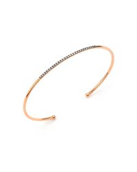 Diane Kordas | Pink Diamond & 18k Rose Gold Bar Bangle Bracelet | Lyst