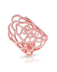Anne Sisteron - Pink 14kt Rose Gold Diamond Camellia Flower Ring - Lyst