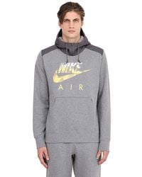 Nike | Gray Logo Printed Cotton Blend Sweatshirt for Men | Lyst