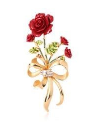 Dolce & Gabbana | Red Rose & Bow Pin | Lyst