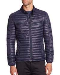 Saks Fifth Avenue | Blue Quilted Puffer Coat for Men | Lyst