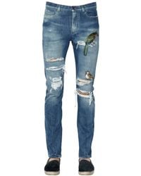 Dolce & Gabbana | Blue 17cm Gold Fit Embroidered Denim Jeans | Lyst