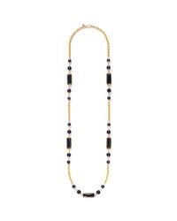Kenneth Jay Lane | Blue Stone Chain Link Rope Necklace | Lyst