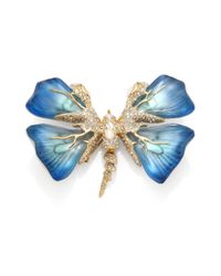 Alexis Bittar | Blue Lucite Motherofpearl Doublet Crystal Butterfly Pin | Lyst