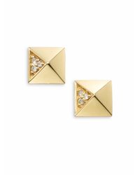 Sydney Evan | Metallic Diamond & 14k Yellow Gold Pyramid Stud Earrings | Lyst