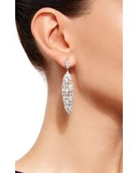 Sidney Garber | Metallic 18k White Gold And Diamond Torchere Earrings | Lyst