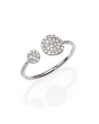 Meira T | Diamond & 14k White Gold Wrap Ring | Lyst