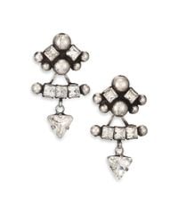 DANNIJO | Metallic Jia Crystal Ear Jacket & Button Earrings Set | Lyst