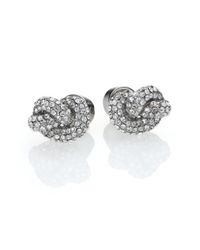 Michael Kors | Metallic Brilliance Knots Pavé Stud Earrings/silvertone | Lyst