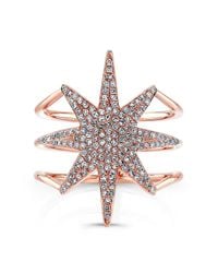 Anne Sisteron - Pink 14kt Rose Gold Diamond Star Ring - Lyst