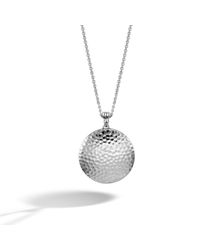 John Hardy | Metallic Large Round Pendant On Silver Round Link Chain | Lyst