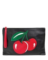 RED Valentino | Black Strawberry Patch Leather Pouch | Lyst