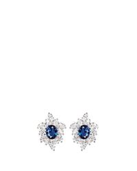 CZ by Kenneth Jay Lane Blue Oval Cubic Zirconia Wreath Earrings