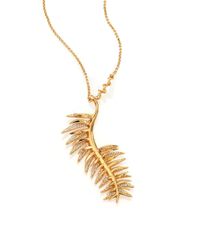 Eddie Borgo | Metallic Pavé Crystal Frond Long Pendant Necklace | Lyst