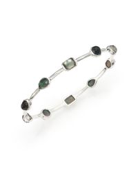 Ippolita | Metallic Rock Candy Black Shell, Clear Quartz & Sterling Silver Bangle Bracelet | Lyst