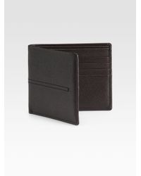 Tod's | Black Topstitched Leather Wallet for Men | Lyst