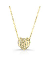 Anne Sisteron | 14kt Yellow Gold Diamond Rounded Heart Necklace | Lyst