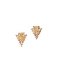 Lulu Frost - Metallic *new* Triangle Crystal Stud - Lyst