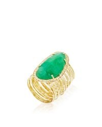 Jacquie Aiche | Green Pave Emerald Multi Waifs Ring | Lyst