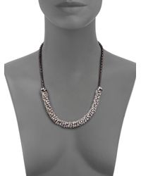 ABS By Allen Schwartz | Metallic Smoke And Mirrors Beaded Necklace | Lyst
