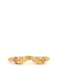 Alexander McQueen | Metallic Crystal Crown Twin Skull Cuff | Lyst